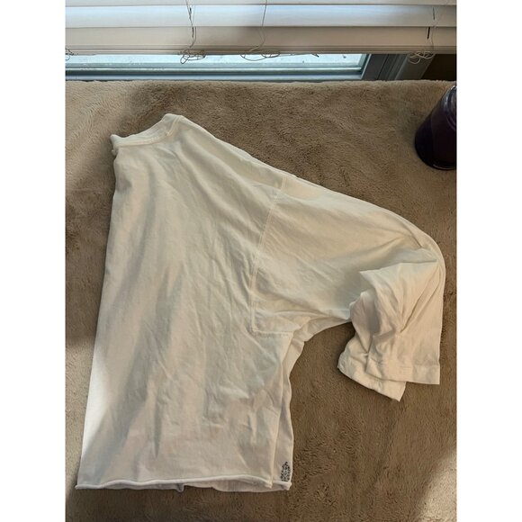 Free People White Oversized Long-Sleeve Shirt With Boho Print Detail Womens S - Picture 8 of 8